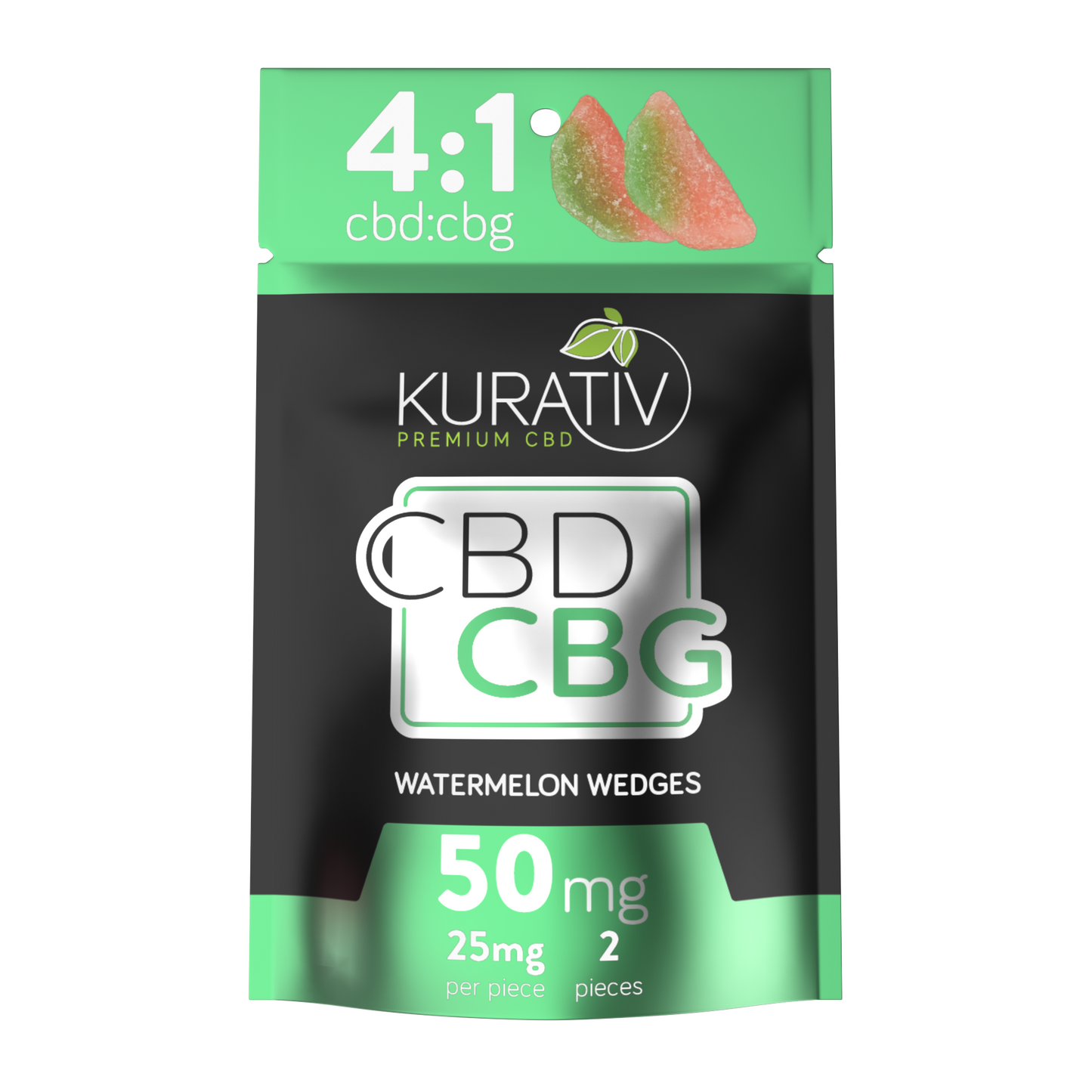 Full Spectrum CBD CBG - Juicy Watermelon Wedges 50mg (2-pack)