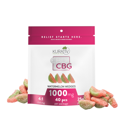 CBD / CBG Gummies 4:1 THC-Free 1000mg - Watermelon Wedges