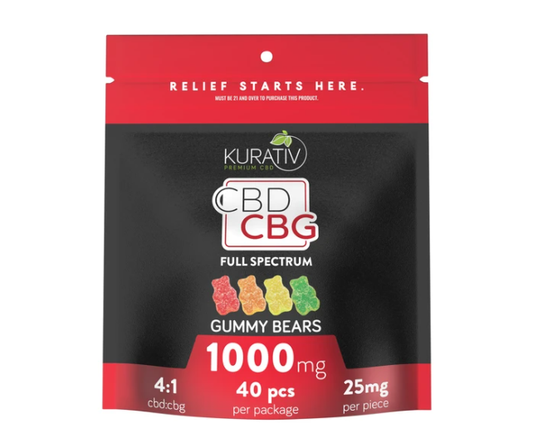 Full Spectrum CBD CBG Gummies 1000mg - Tropical Bears